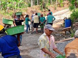 Selesai Cor Jalan Ngrandu, Akses Makin Mudah